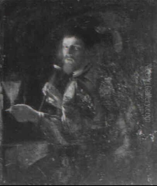 A Man Holding A Glass Of Wine By Candlelight - view 1