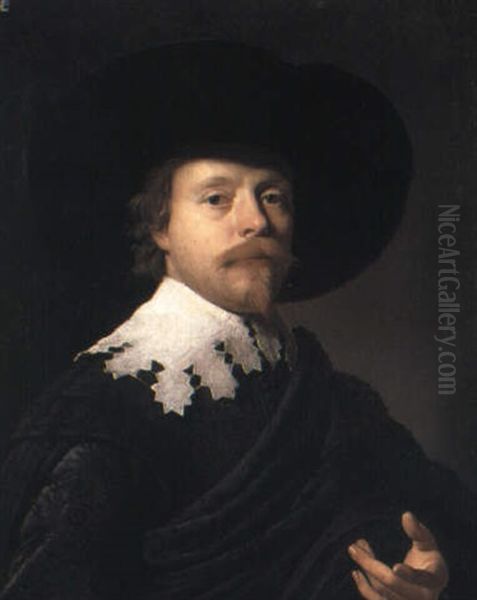 Portrait Of A Gentleman In A Black Coat - view 1