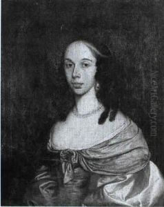 Portrait Of A Lady, Bust Length, Wearing A Green Dress by Gerrit Van Honthorst