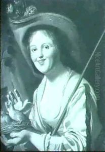 Junge Lachende Schaferin Mit Taubenpaar Als Caritas-allegorie Junge Lachende Schaferin Mit Taubenpaar Als Caritas-allegorie