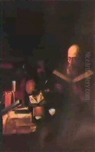 Eremit Med Forganglighetens Symboler by Gerrit Van Honthorst