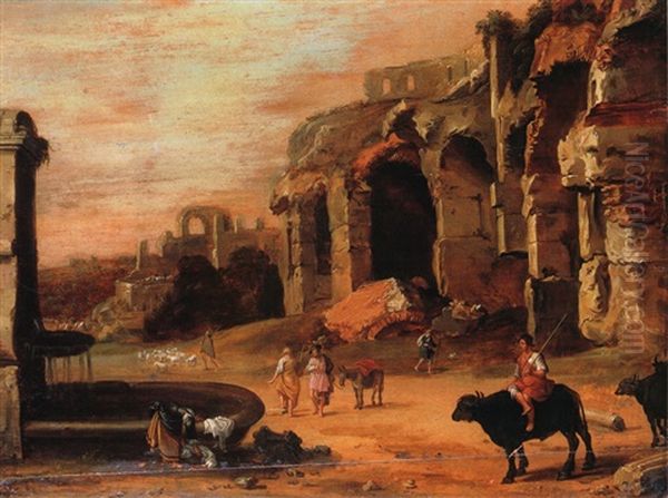 Ruinenlandschaft Mit Brunnen - view 1
