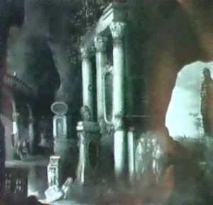 Travellers Admiring Classical Ruins In A Grotto thumbnail