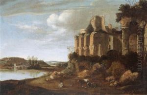 Flusslandschaft Mit Ruinen by Horatius de Hooch