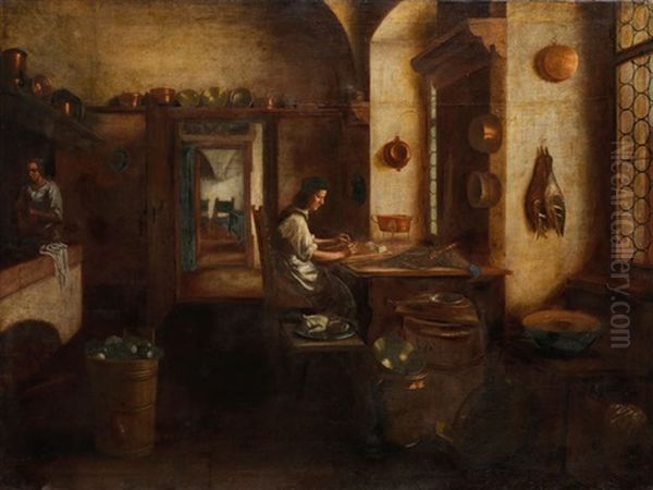 Kucheninterieur Mit Figuren Und Federvieh - view 1