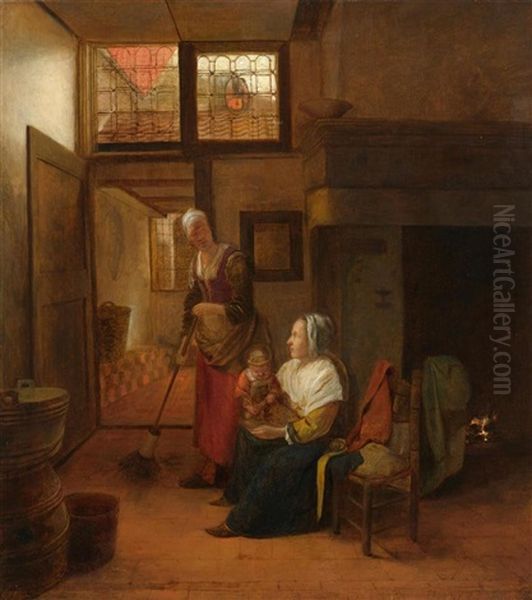 Interior With A Mother And Child And A Servant - view 1