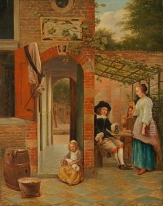 Wohnhof Eines Hauses In Delft by Pieter De Hooch