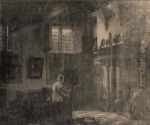 A Woman Seated In An Interior by Pieter De Hooch
