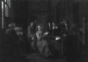 Conversation Dans Un Interieur by Pieter De Hooch