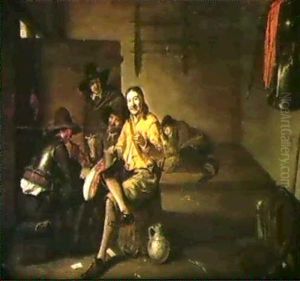 Soldats Dans Un Corps De Garde by Pieter De Hooch