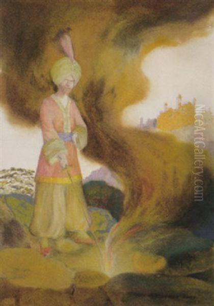 Sorcerer Touching Sword To Ground - view 1