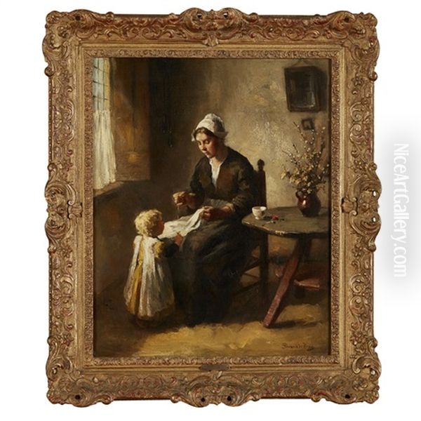 Interior With Mother Sewing - view 1