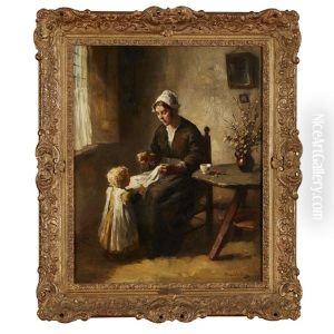 Interior With Mother Sewing