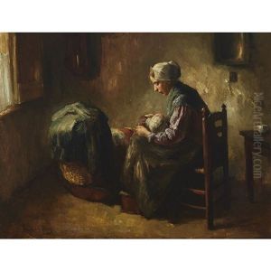 Calming The Baby by Bernard Johann De Hoog
