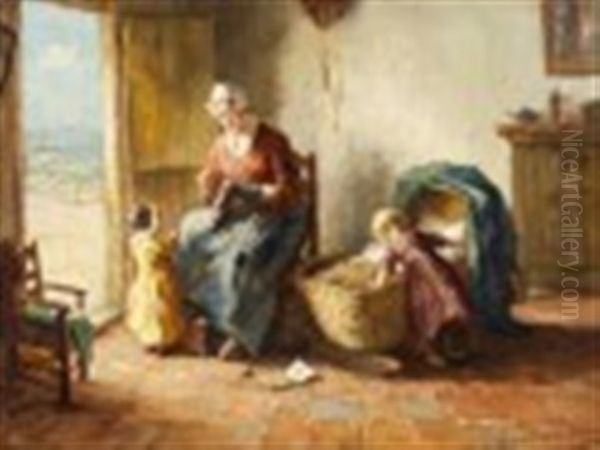 Tending Baby In A Seaside Cottage - view 1