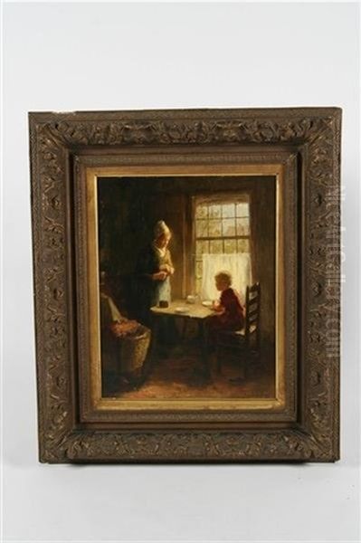 Scene Of A Mother And Son At The Table - view 1