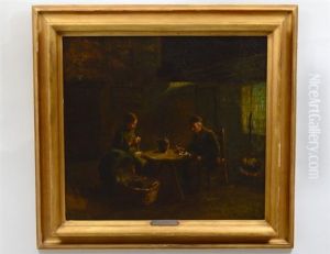 Family Gathering Around The Table by Bernard Johann De Hoog