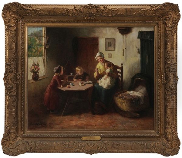 Meal Time, Family By A Sunlit Window - view 1