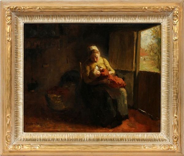 Mother And Child Seated By Door - view 1