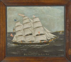 Ship Dreadnaught Off Tuskar Rock by Wilfred Molson Barnes