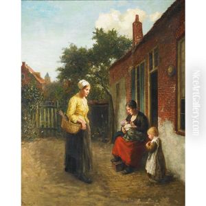 Visiting The New Mother by Bernard Johann De Hoog