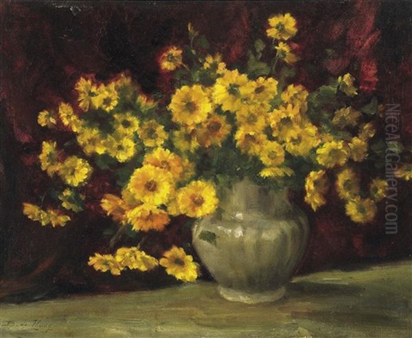 Ein Straus Astern In Einer Vase - view 1