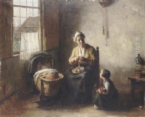 A Dutch Interior by Bernard Johann De Hoog