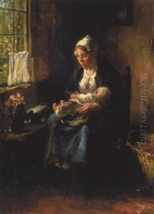 Motherly Care by Bernard Johann De Hoog