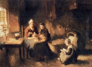 Admiring The Newborn by Bernard Johann De Hoog
