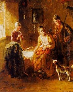 Admiring The Newborn by Bernard Johann De Hoog