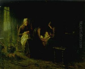 A Family Interior by Bernard Johann De Hoog