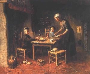Having Breakfast by Bernard Johann De Hoog