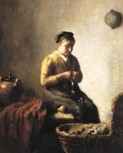 Peeling Apples by Bernard Johann De Hoog