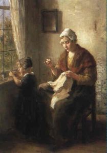 Threading Beads by Bernard Johann De Hoog