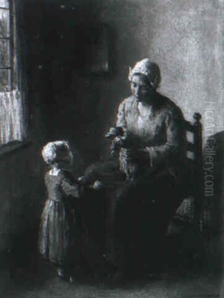 Mother And Child With A Doll - view 1