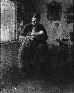 Rocking Baby To Sleep by Bernard Johann De Hoog
