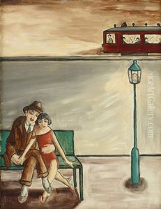 Kurtis Pa Perrongen by Carl Birger Hoeoeg