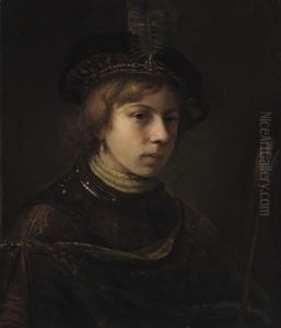 A Tronie Of A Boy Wearing A Breastplate And A Feathered Cap, Holding An Arrow