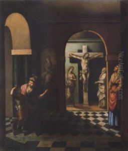 Szobrok Kozott (among Statues) by Samuel Van Hoogstraten
