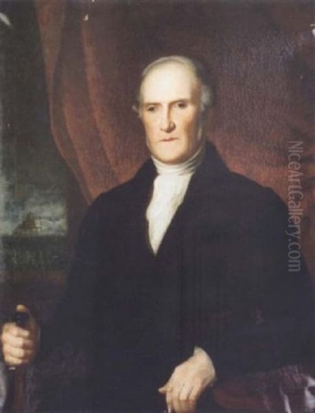 Portrait Of Alexander Mitchell With Dundalk Bay And Harbour Lighthouse In Distance - view 1