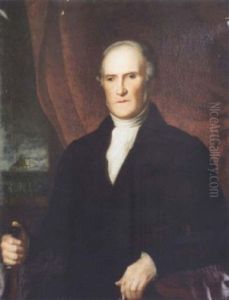 Portrait Of Alexander Mitchell With Dundalk Bay And Harbour Lighthouse In Distance
