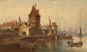 Hollandische Hafenpromenade by Ludwig van Hoom