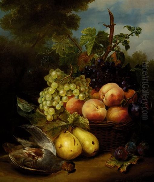 Still-life With Fruits In A Basket And A Dead Siskin - view 1