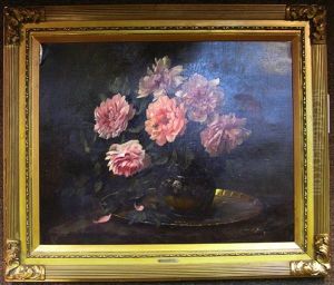 Still Life With Flowers In A Vase by Louis Van Hoorde