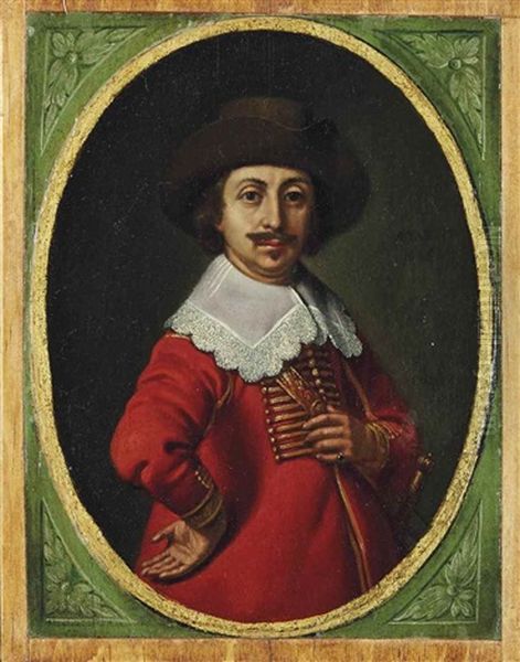 Portrait D'homme A Mi-corps, Coiffe D'un Chapeau - view 1