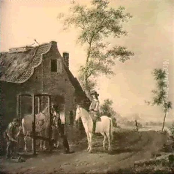 A Cavalier Outside A Smithy - view 1