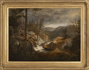 Bears By A Waterfall by James Hope