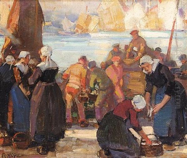 A Breton Fish Market - view 1
