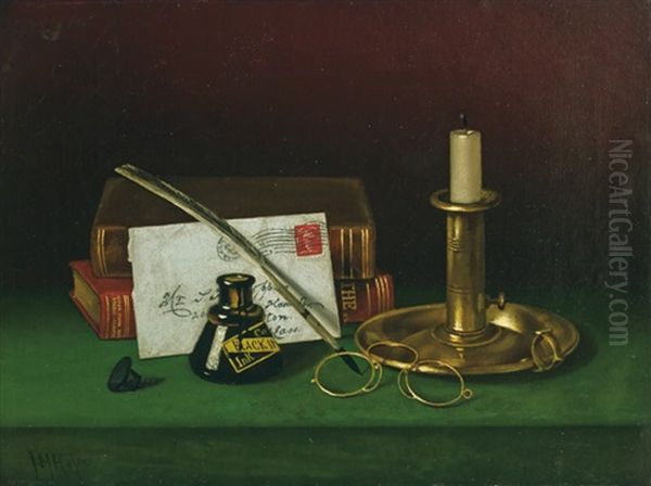 Inkwell, Books, And Candlestick - view 1