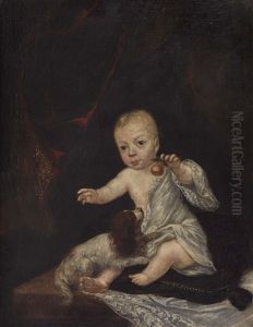 Bildnis Eines Kleinen Kindes Mit Hundchen by Wolfgang Ludwig Hopfer